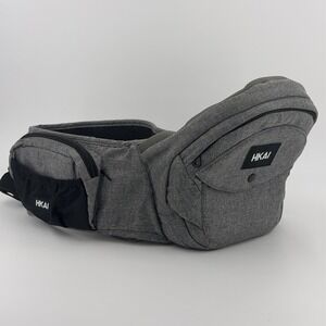 HKAI Baby Hip Carrier with Adjustable Waistband & Breathable Mesh Pocket Grey